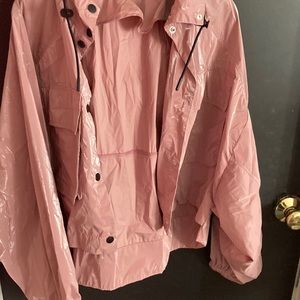 pink zara raincoat
